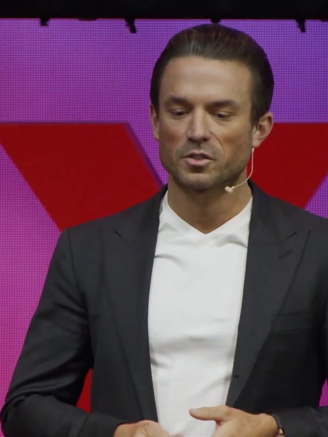 Patrick Frank on the TEDx stage