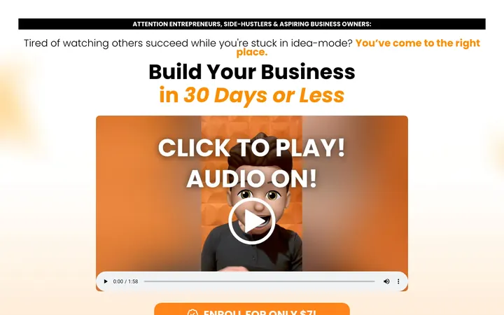 Business in a Box website