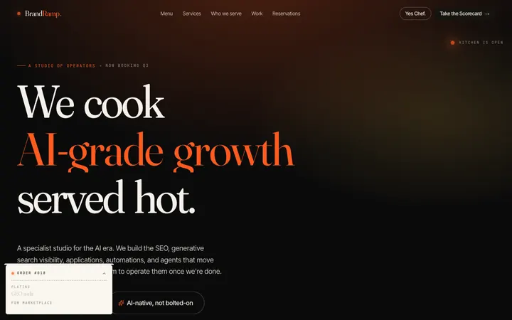 The BrandRamp homepage