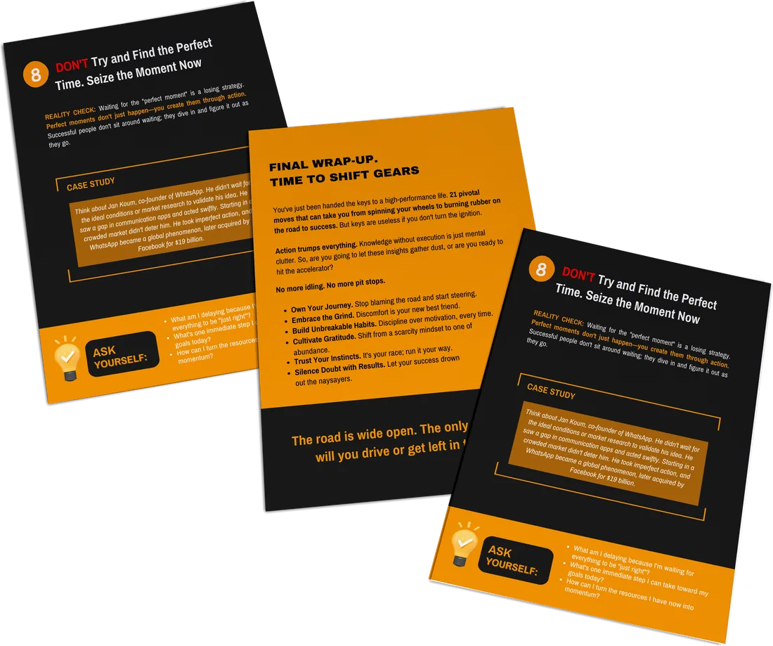 Pages from the playbook: don't try and find the perfect time, seize the moment now