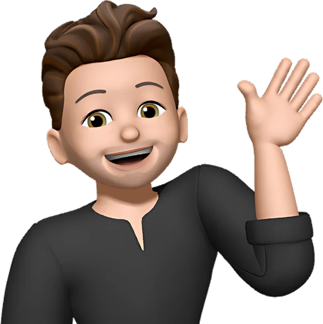 Patrick's Memoji, sitting in the CMO seat and waving